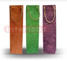 Assorted Wine Bags in Leather Textured Paper